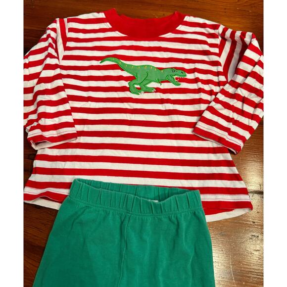 Luigi kids striped dinosaur appliqué tee & matching green pants 2T - Picture 2 of 5